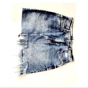 Zara Asymmetrical Festival Denim Mini